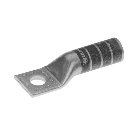 Burndy Cu Terminal, 1 Hole, #6 Str, 3/8" Stud, 2.53" L, 0.58" W, Tin Plated, YA6CT4